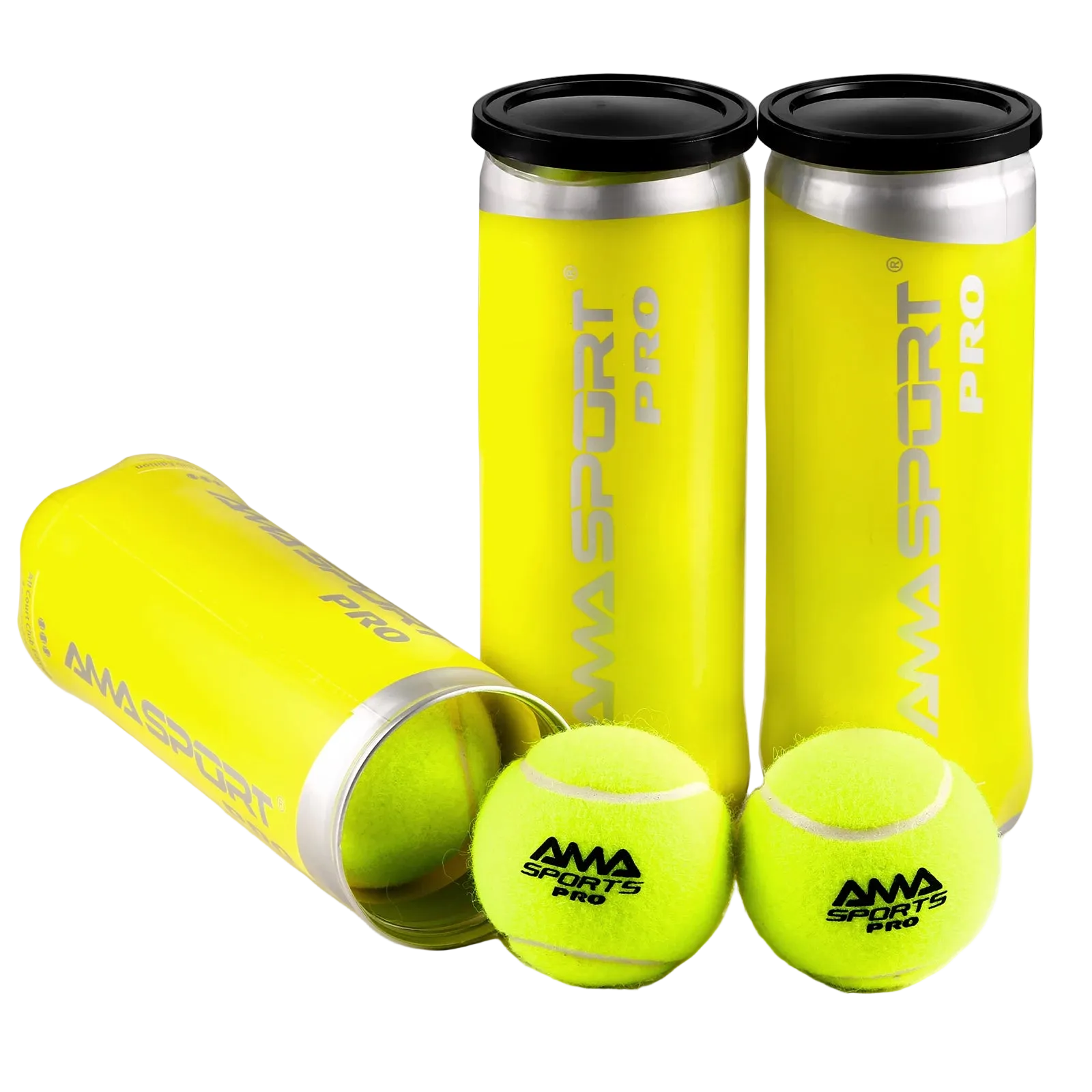 Pelota de pádel AMASPORT 2026 envasada en tubos presurizados, fieltro de lana, homologación IPF, accesorios de pádel de alta calidad