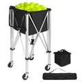 Carrito para pelotas de tenis y padel con ruedas giratorias de 360°, práctico y resistente, plegable, con bolsa para gimnasio, escuela y club.