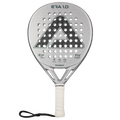 Pala de pádel AMA SPORT 1St Titanium Silver Surface con agujeros de precisión y rebote inteligente de corcho de alto rendimiento