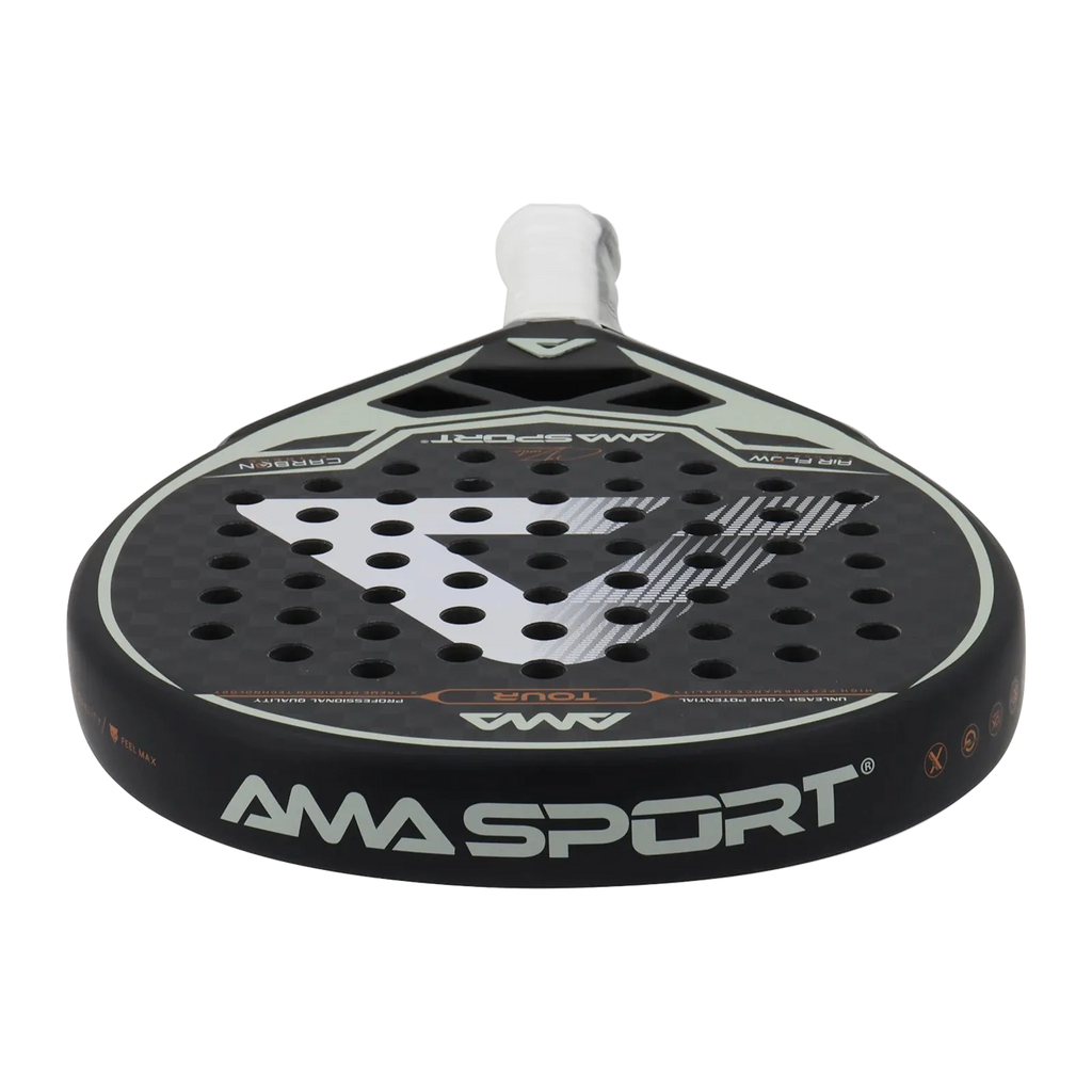 Palas de pádel AMA SPORT 12K Carbono EVA Suave Equilibrio Medio Pala de pádel Forma Lágrima para Jugadores Avanzados Pala de Pádel