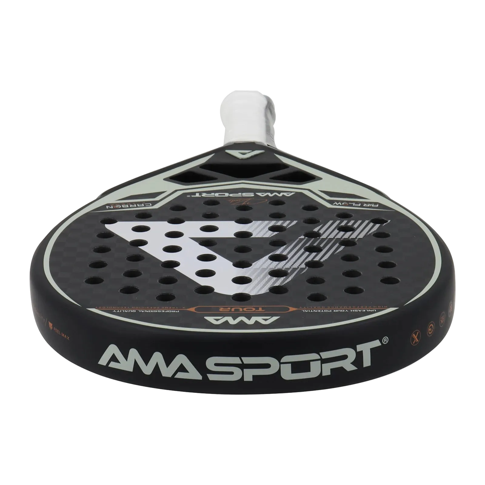 Palas de pádel AMA SPORT 12K Carbono EVA Suave Equilibrio Medio Pala de pádel Forma Lágrima para Jugadores Avanzados Pala de Pádel