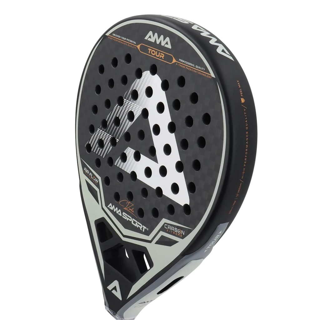 Palas de pádel AMA SPORT 12K Carbono EVA Suave Equilibrio Medio Pala de pádel Forma Lágrima para Jugadores Avanzados Pala de Pádel