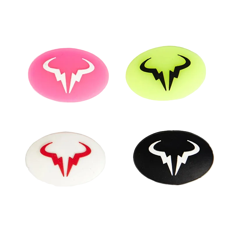 4 amortiguadores de vibraciones de silicona para raquetas de tenis con dibujos animados, accesorios duraderos.