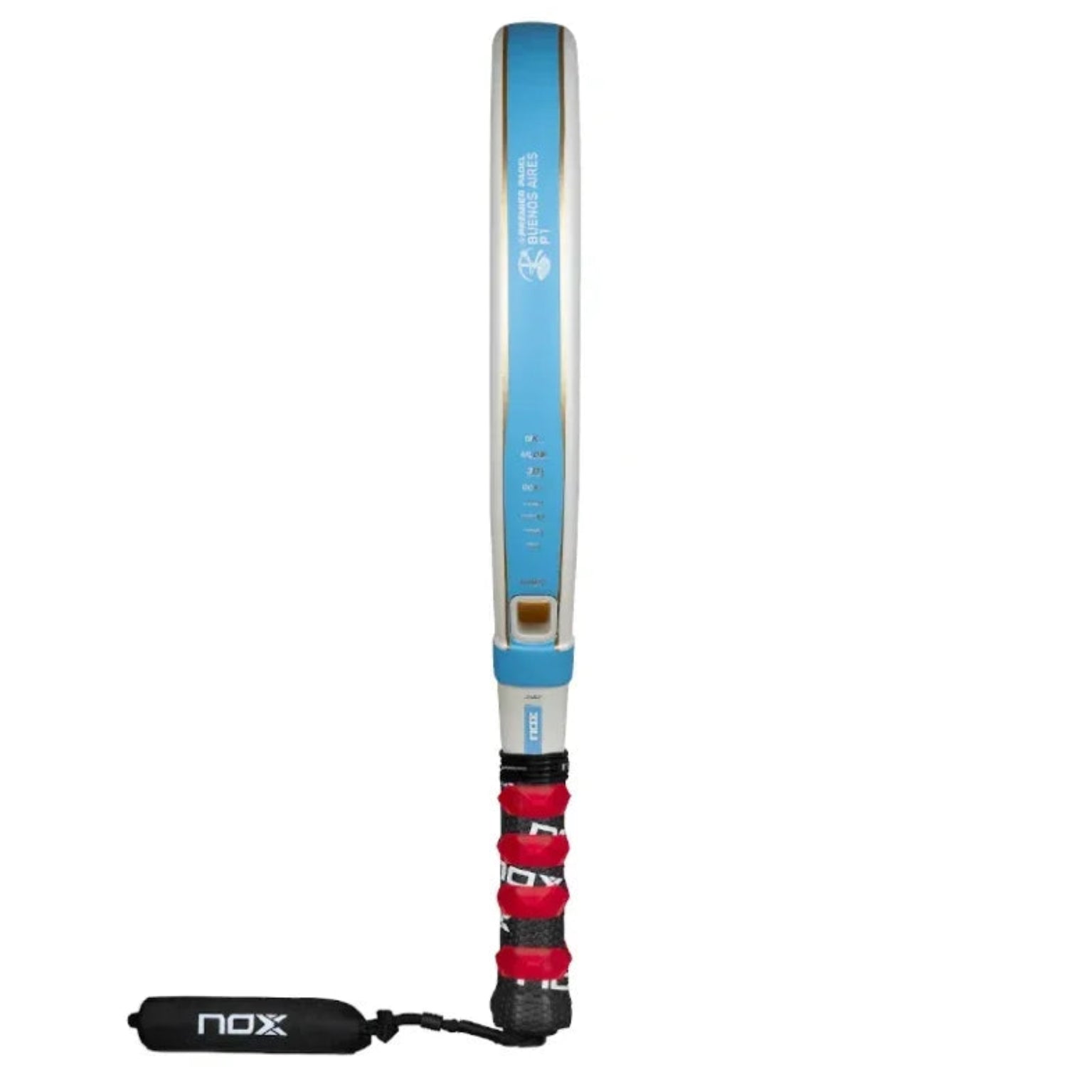 Pala de pádel Nox AT10 Luxury Genius 18K Alum Buenos Aires Exclusive Edition, de 360-375g de peso, 100% carbono y núcleo MLD Black Eva