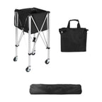 Carrito para pelotas de tenis y padel con ruedas giratorias de 360°, práctico y resistente, plegable, con bolsa para gimnasio, escuela y club.