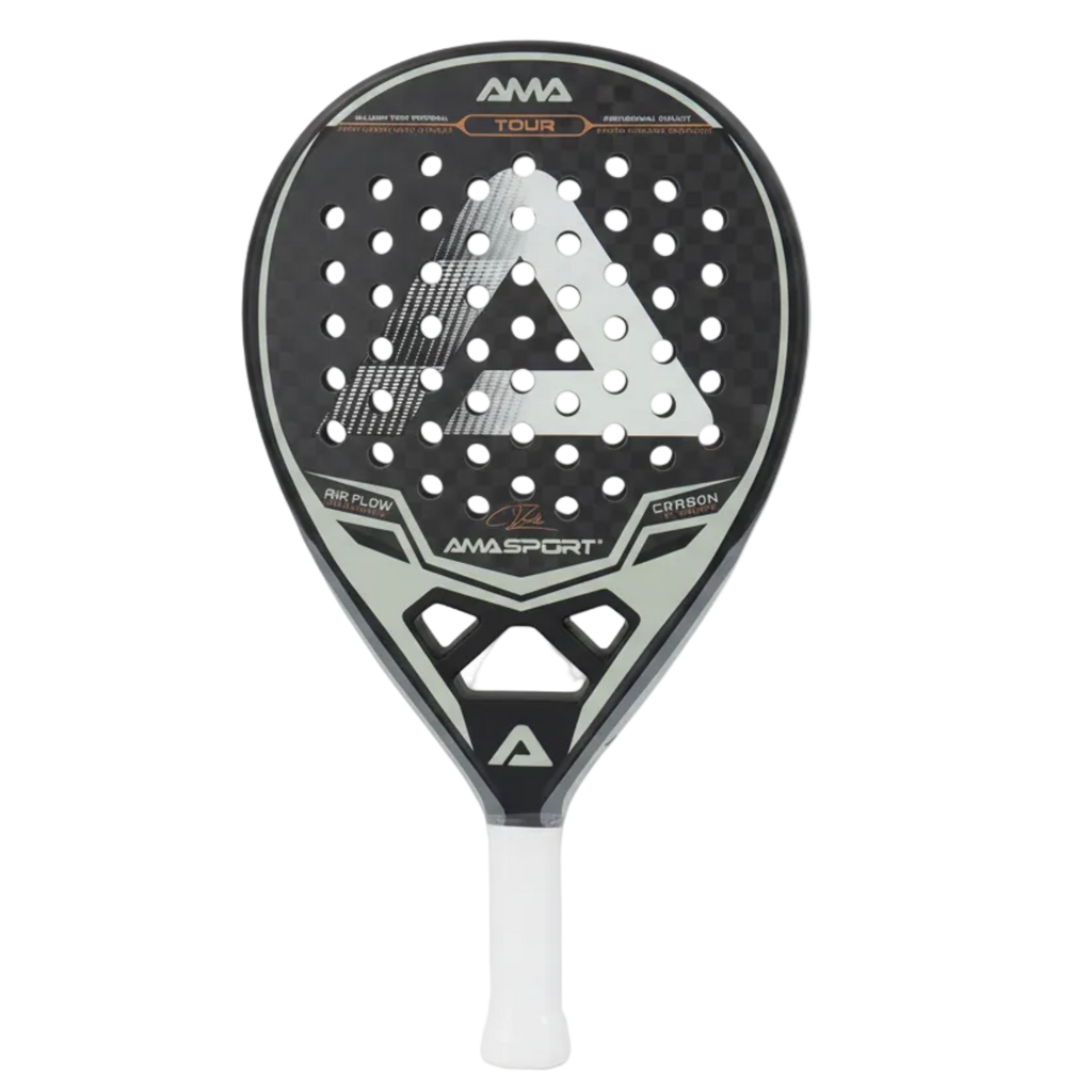 Palas de pádel AMA SPORT 12K Carbono EVA Suave Equilibrio Medio Pala de pádel Forma Lágrima para Jugadores Avanzados Pala de Pádel