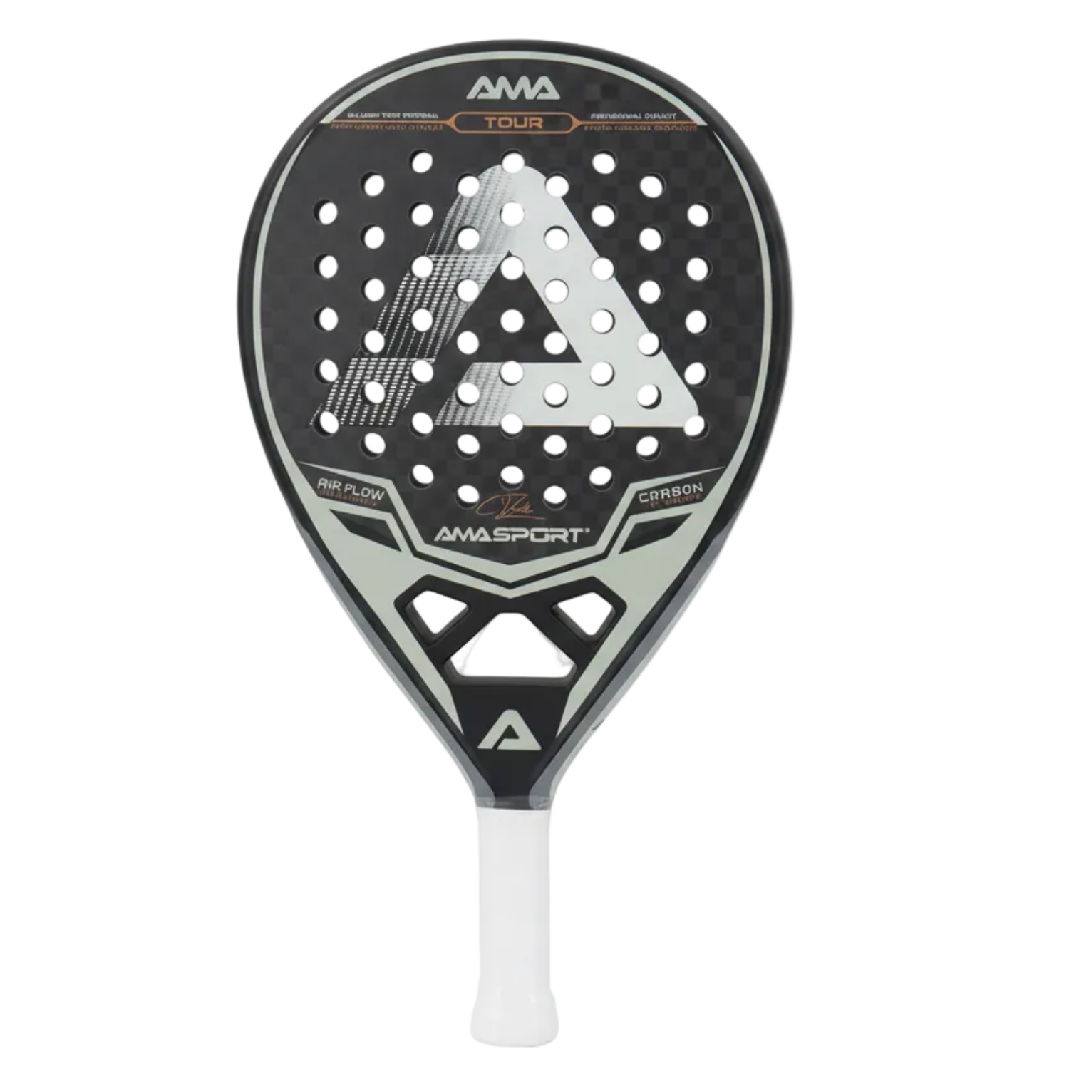 Palas de pádel AMA SPORT 12K Carbono EVA Suave Equilibrio Medio Pala de pádel Forma Lágrima para Jugadores Avanzados Pala de Pádel