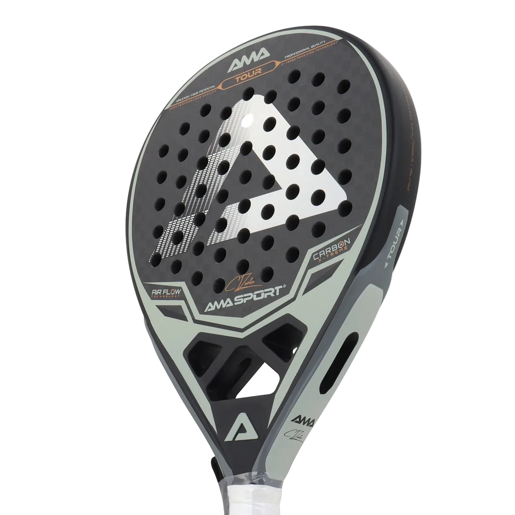 Palas de pádel AMA SPORT 12K Carbono EVA Suave Equilibrio Medio Pala de pádel Forma Lágrima para Jugadores Avanzados Pala de Pádel