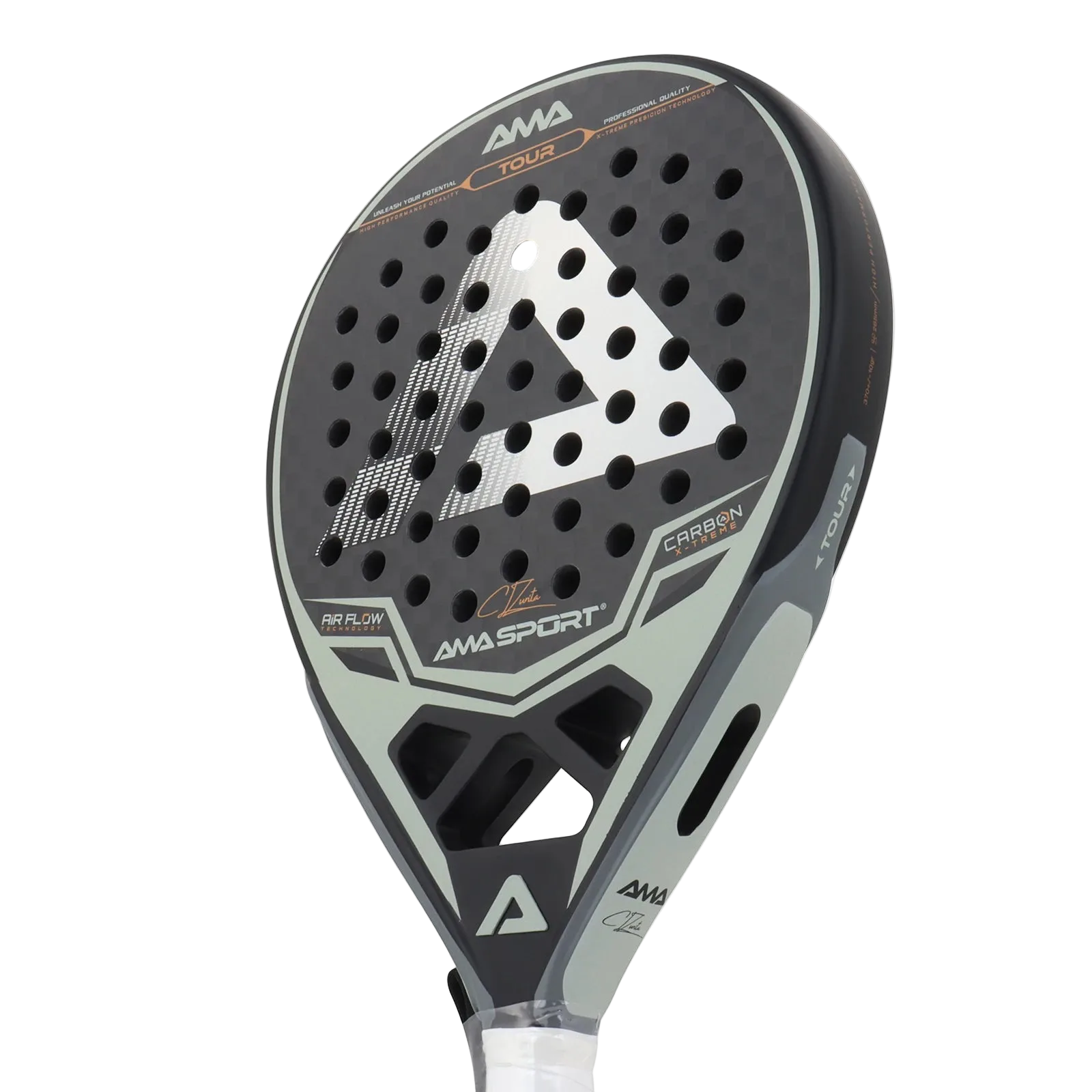 Palas de pádel AMA SPORT 12K Carbono EVA Suave Equilibrio Medio Pala de pádel Forma Lágrima para Jugadores Avanzados Pala de Pádel