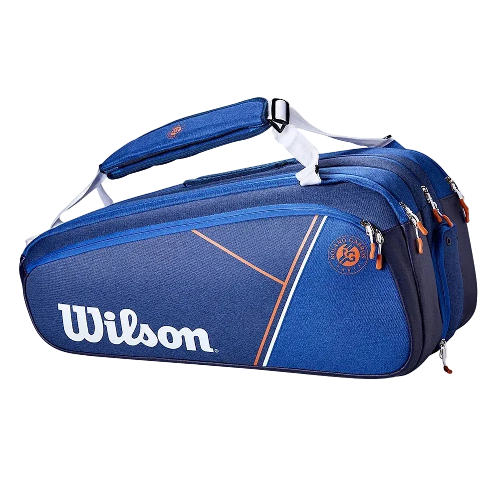 Bolsa para raquetas de Padel Wilson Roland Garros Super Tour 15PK 2026 con forro protector térmico  y compartimento para zapatos