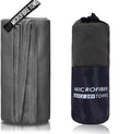 Toalla deportiva de secado rápido, 40 x 80/80 x 160 cm,  gris  ideal para, paadel, natación, gimnasio, fitness, camping, correr, playa.