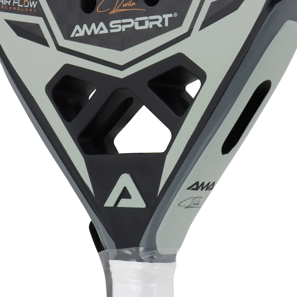 Palas de pádel AMA SPORT 12K Carbono EVA Suave Equilibrio Medio Pala de pádel Forma Lágrima para Jugadores Avanzados Pala de Pádel
