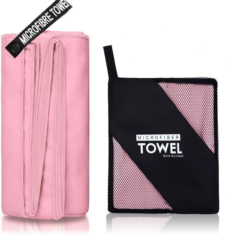 Toalla deportiva de secado rápido, 40x80/80x160 cm, color rosa, ideal para pádel, natación, gimnasio, fitness, camping, running, playa