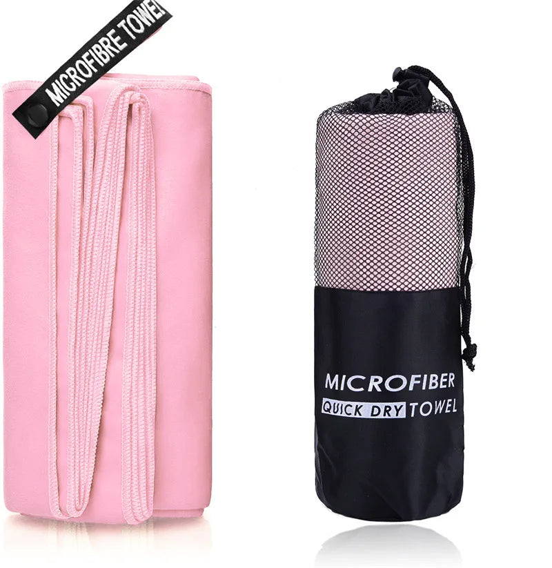 Toalla deportiva de secado rápido, 40x80/80x160 cm, color rosa, ideal para pádel, natación, gimnasio, fitness, camping, running, playa