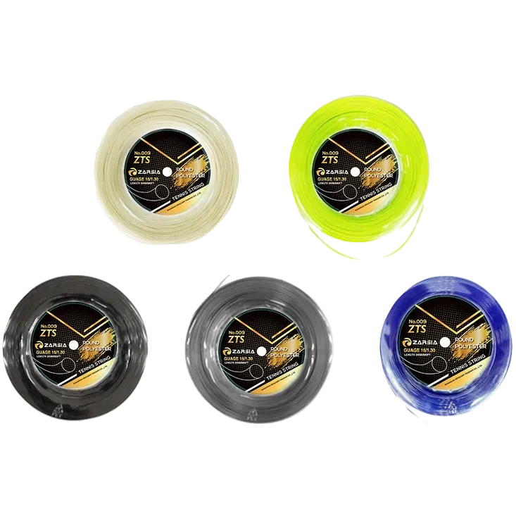 Carrete de cuerda para raqueta de tenis ZARSIA de poliéster 4G, 1,30 mm, duradera, redonda, 200 m, gran carrete de cuerdas de entrenamiento