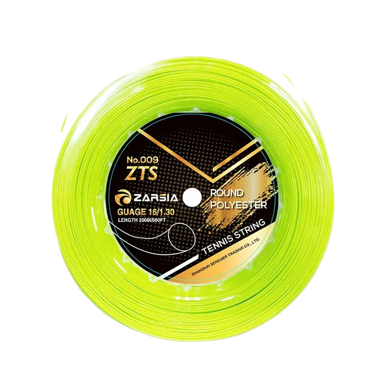 Carrete de cuerda para raqueta de tenis ZARSIA de poliéster 4G, 1,30 mm, duradera, redonda, 200 m, gran carrete de cuerdas de entrenamiento